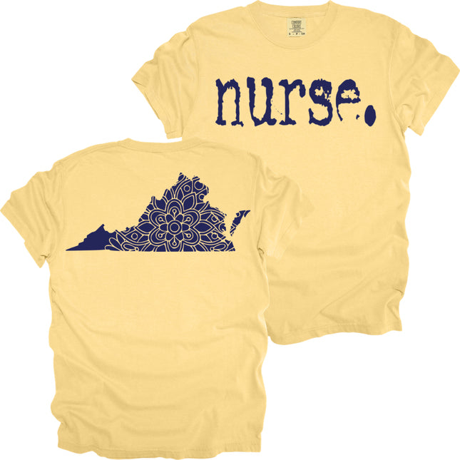 Typewriter Nurse with Virginia State on back - Comfort Colors