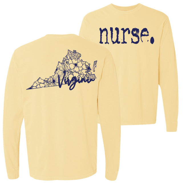 Typewriter Nurse with Virginia State on back - Comfort Colors