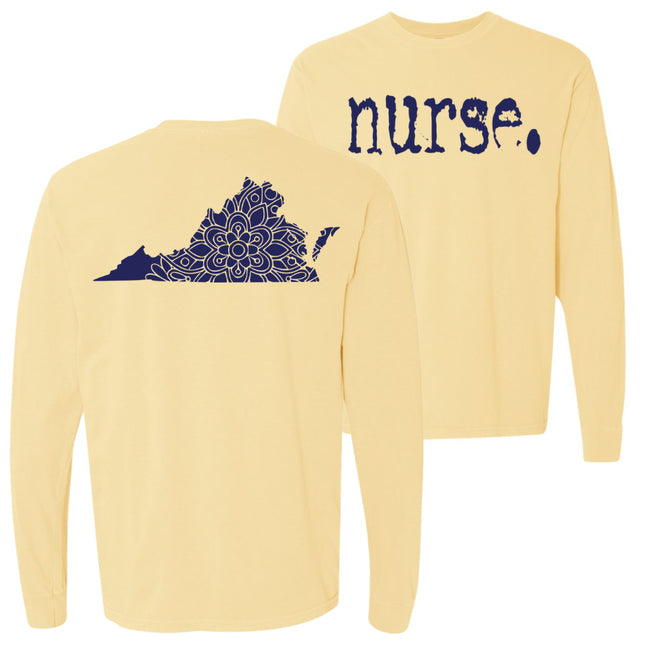 Typewriter Nurse with Virginia State on back - Comfort Colors