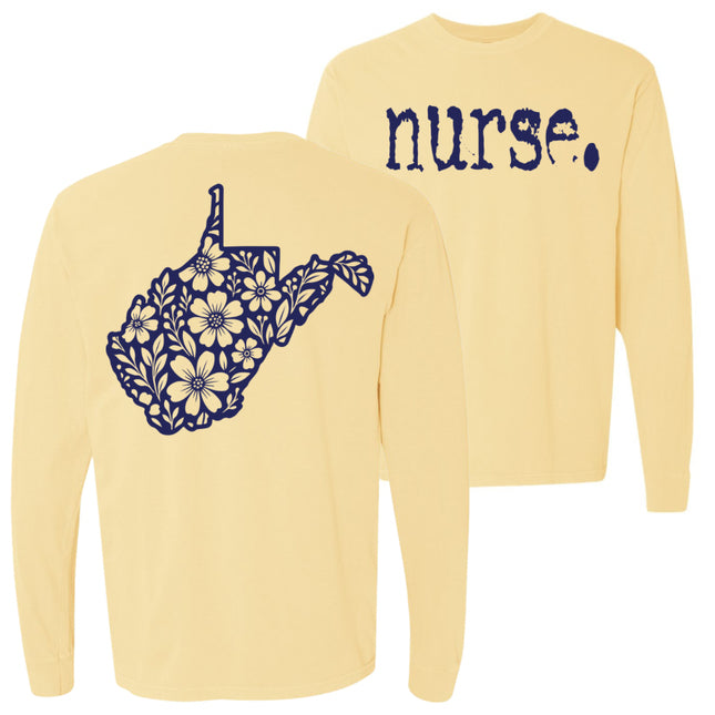 Typewriter Nurse with West Virginia State on back - Comfort Colors