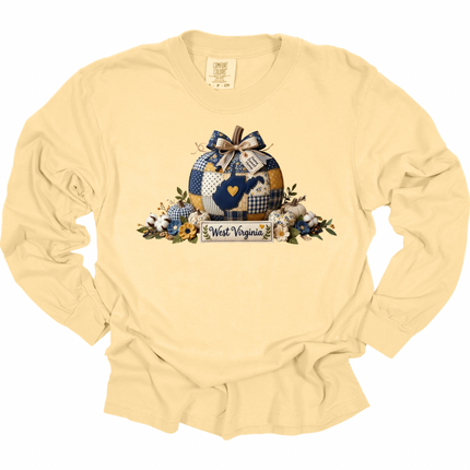 Quilted Fall WV Pumpkin- Comfort Colors Apparel