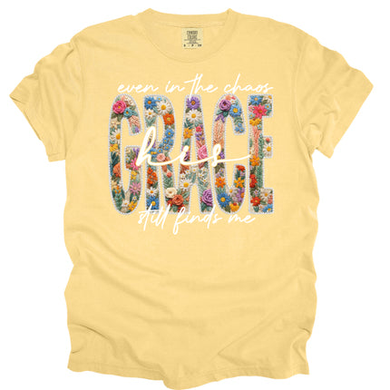 His Grace Floral  -  Comfort Colors T-Shirt
