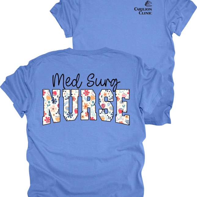 Carilion Clinic MedSurg Floral- Comfort Colors T-Shirt