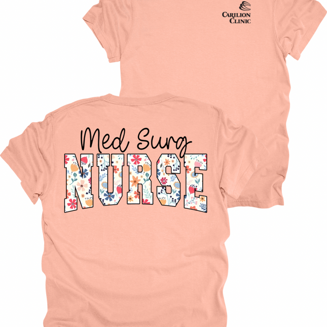Carilion Clinic MedSurg Floral- Comfort Colors T-Shirt