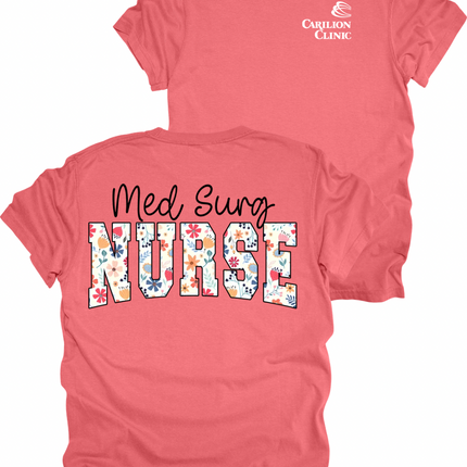 Carilion Clinic MedSurg Floral- Comfort Colors T-Shirt