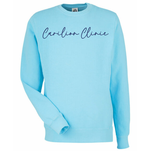 Embroidered Carilion Clinic cursive  writing Sweatshirts