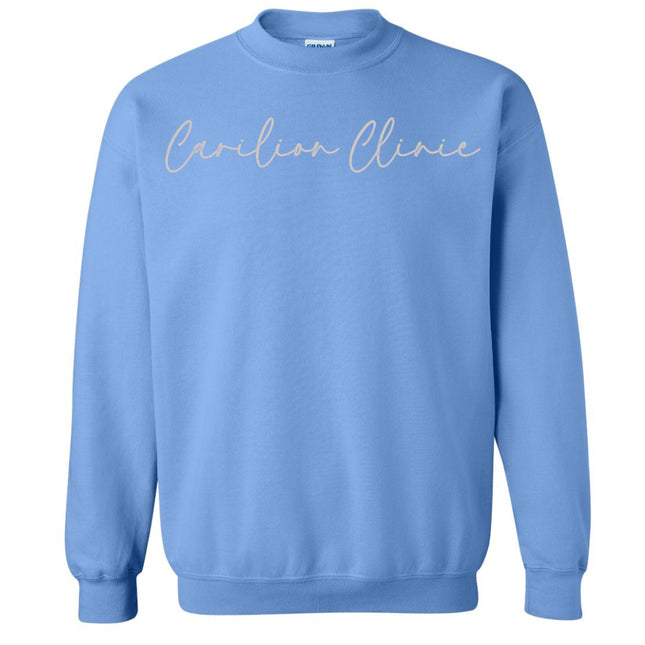 Embroidered Carilion Clinic cursive  writing Sweatshirts