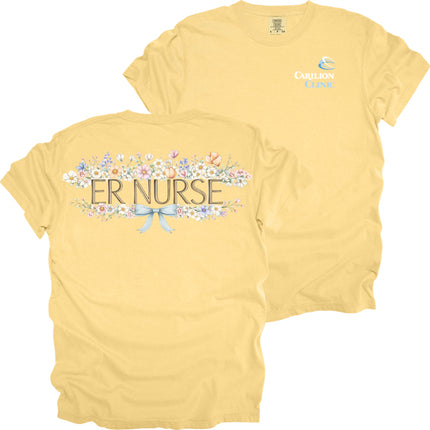 Carilion Clinic Spring Floral Nurse - Comfort Colors T-Shirt