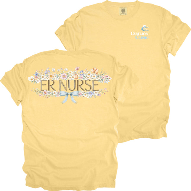 Carilion Clinic Spring Floral Nurse - Comfort Colors T-Shirt