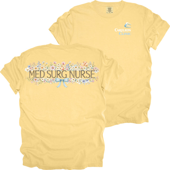 Carilion Clinic Spring Floral Nurse - Comfort Colors T-Shirt