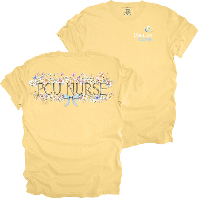 Carilion Clinic Spring Floral Nurse - Comfort Colors T-Shirt