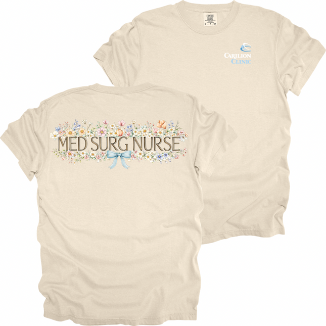 Carilion Clinic Spring Floral Nurse - Comfort Colors T-Shirt