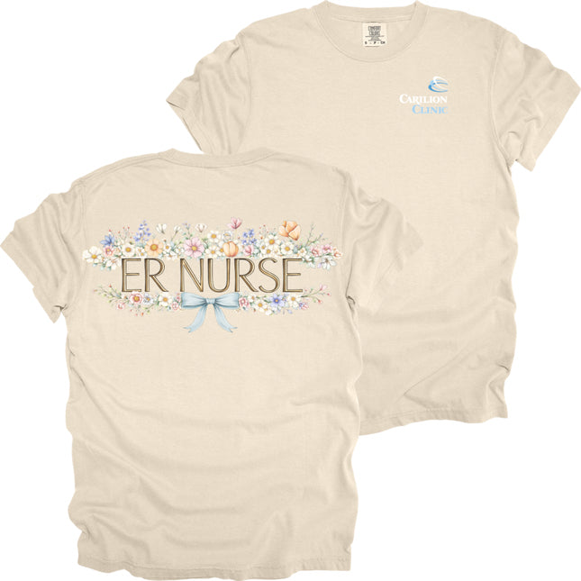 Carilion Clinic Spring Floral Nurse - Comfort Colors T-Shirt