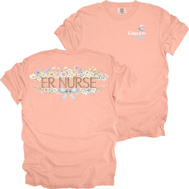 Carilion Clinic Spring Floral Nurse - Comfort Colors T-Shirt