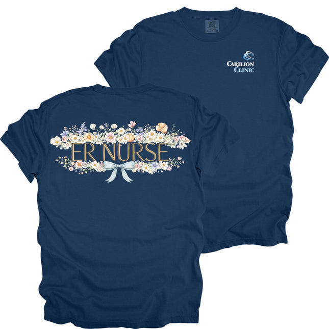 Carilion Clinic Spring Floral Nurse - Comfort Colors T-Shirt