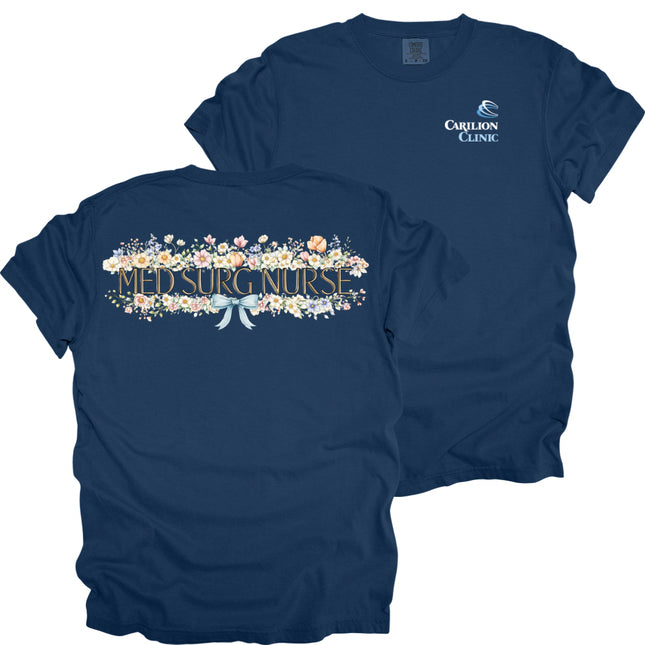 Carilion Clinic Spring Floral Nurse - Comfort Colors T-Shirt