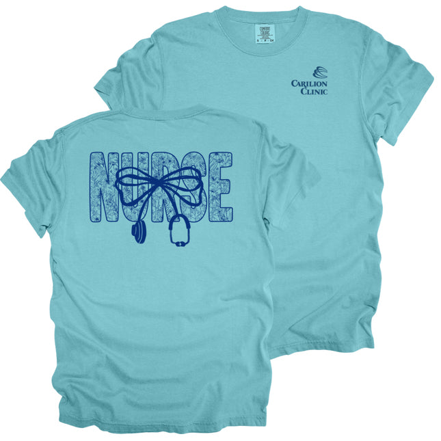 Carilion Clinic Lace Nurse with Stethoscope - Comfort Colors T-Shirt