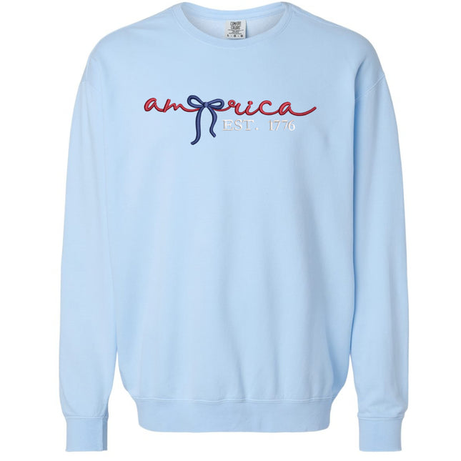 America Embroidered Comfort Color  Sweatshirt