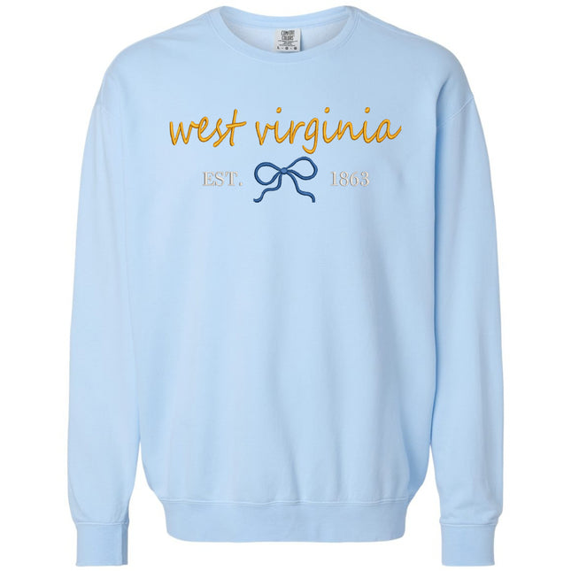 West Virginia Embroidered Comfort Color  Sweatshirt