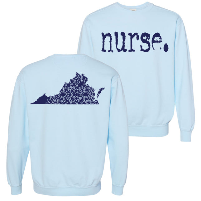 Typewriter Nurse with Virginia State on back - Comfort Colors