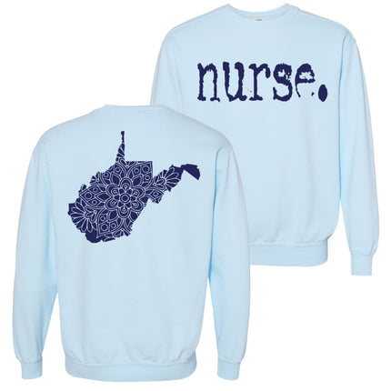 Typewriter Nurse with West Virginia State on back - Comfort Colors