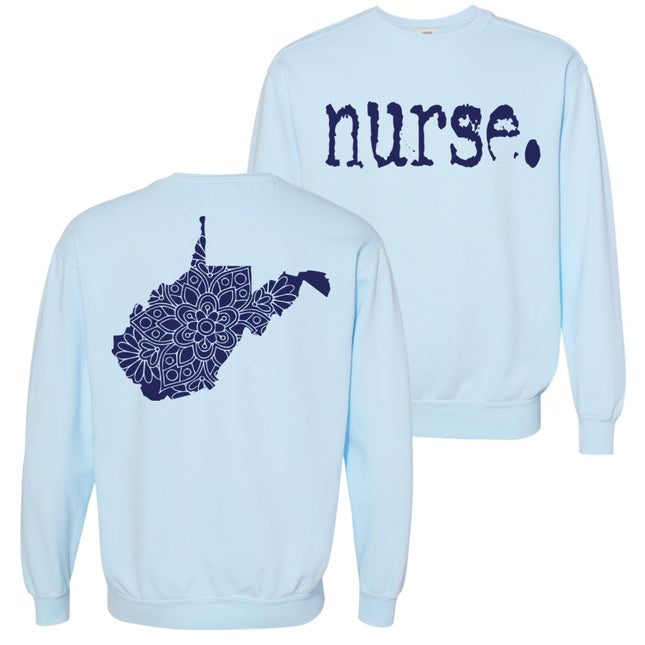Typewriter Nurse with West Virginia State on back - Comfort Colors