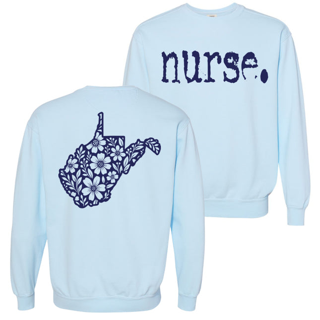 Typewriter Nurse with West Virginia State on back - Comfort Colors