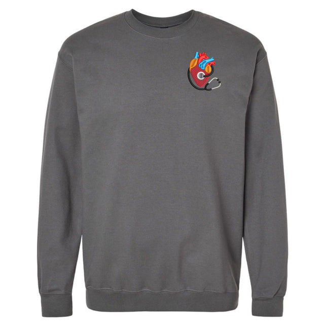 Embroidered Heart with Stethoscope - Gildan Sweatshirt