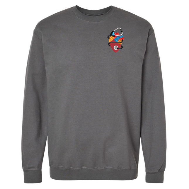 Embroidered Heart with Stethoscope - Gildan Sweatshirt