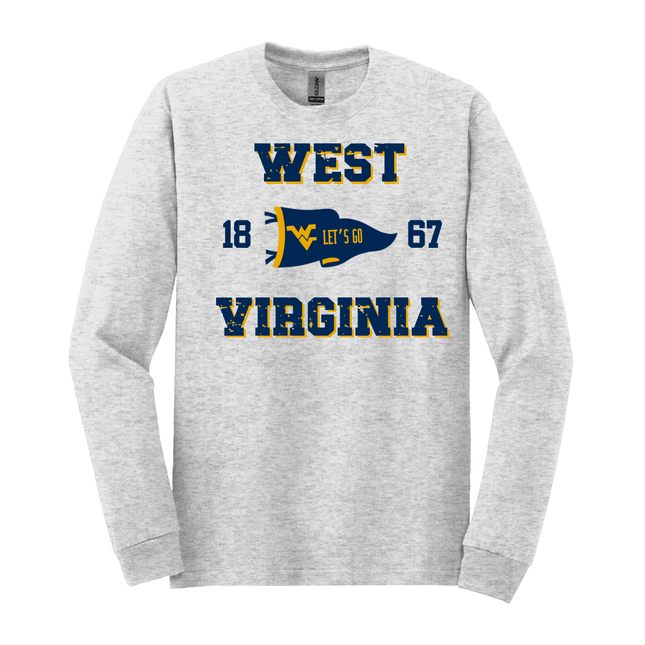 Let's Go WVU Pennant Flag - Gildan Series