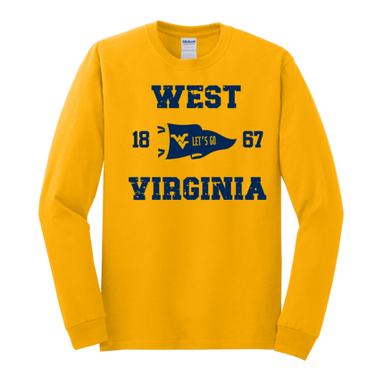 Let's Go WVU Pennant Flag - Gildan Series