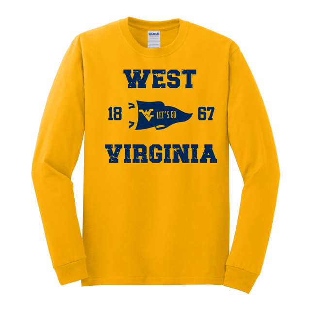 Let's Go WVU Pennant Flag - Gildan Series