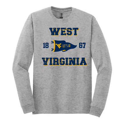 Let's Go WVU Pennant Flag - Gildan Series