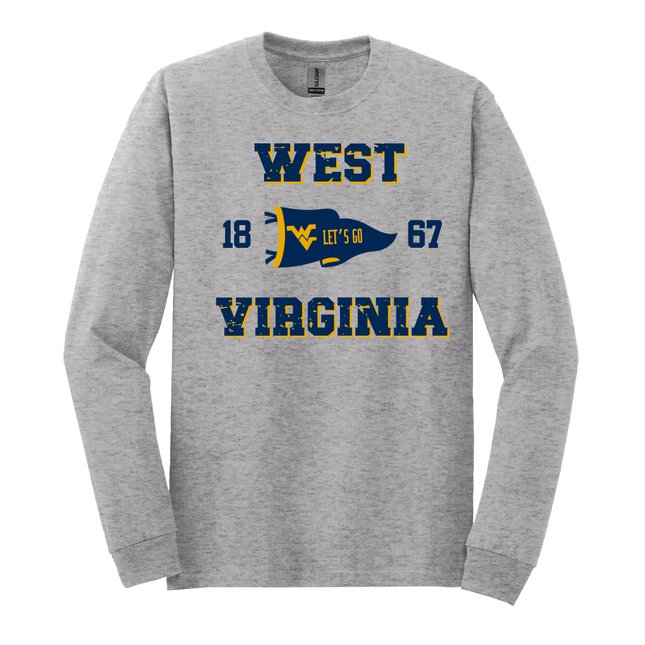 Let's Go WVU Pennant Flag - Gildan Series