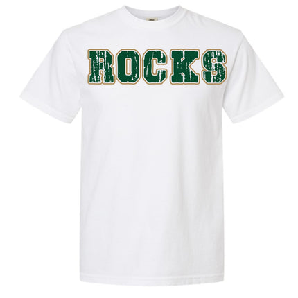 ROCKS - green lettering