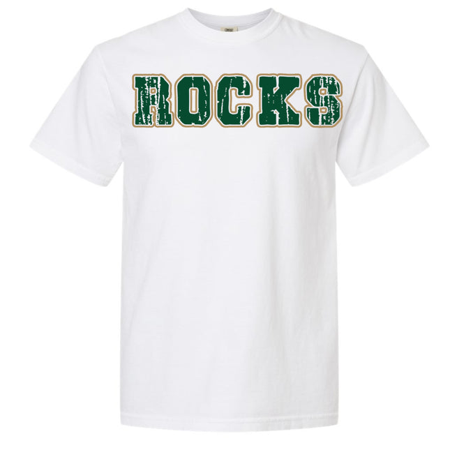 ROCKS - green lettering