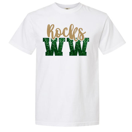 "WW" Green Glitter Letters
