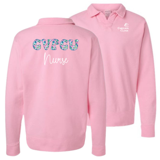 Spring Flowers Nurse with Department- Hanes Comfort Washed Sweatshirt