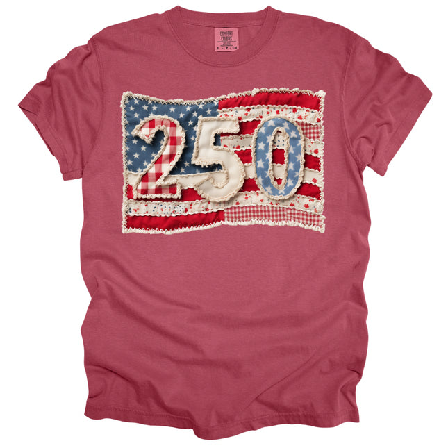 Faux Embroidery Flag with 250- Comfort Colors T-Shirt