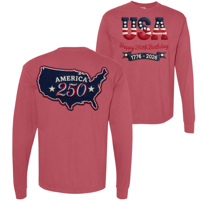 Two sided Red White Blue USA - Comfort Colors Apparel