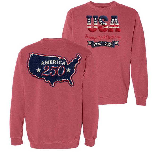 Two sided Red White Blue USA - Comfort Colors Apparel