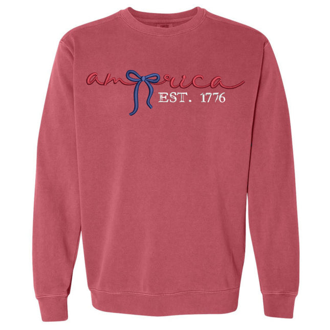 America Embroidered Comfort Color  Sweatshirt
