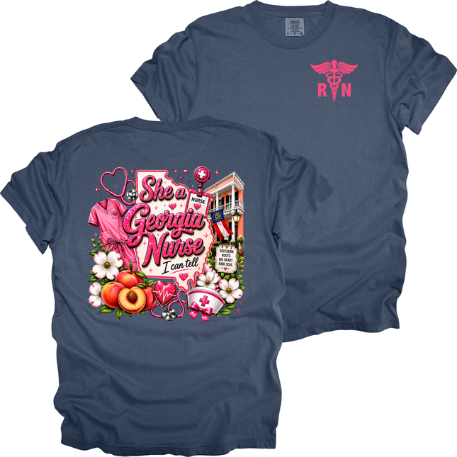 She's A Georgia Nurse - Comfort Colors T-Shirt