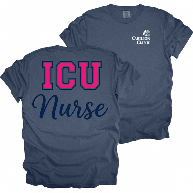 Carilion Clinic Varsity Hot Pink Departments- Comfort Colors T-Shirt