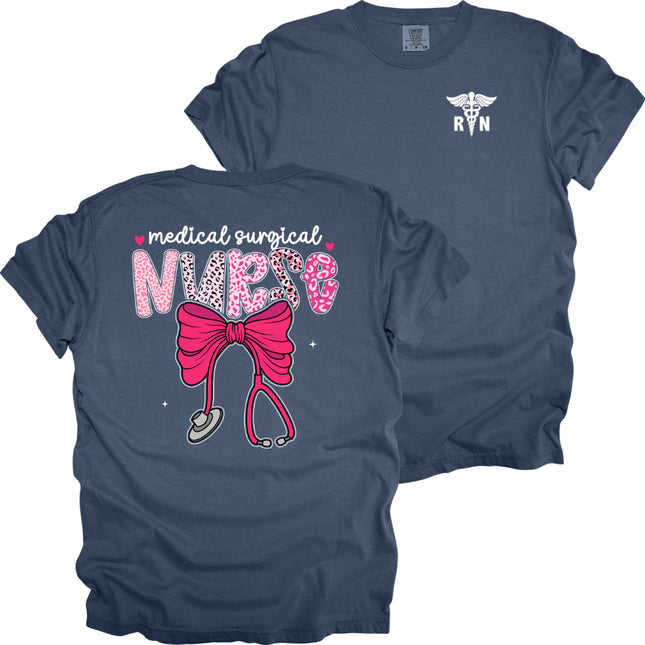 Pink Leopard Nurse with RN Caduceus - Comfort Colors T-Shirt