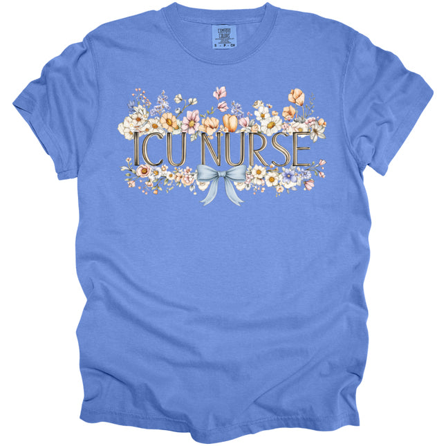 Spring Floral Nurse - Comfort Colors T-Shirt