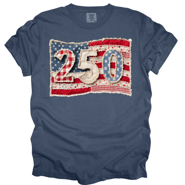 Faux Embroidery Flag with 250- Comfort Colors T-Shirt