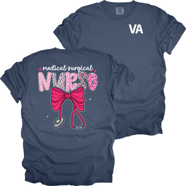 Veteran Affairs Pink Leopard Nurse - Comfort Colors T-Shirt