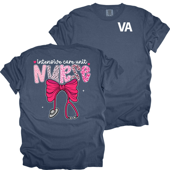 Veteran Affairs Pink Leopard Nurse - Comfort Colors T-Shirt