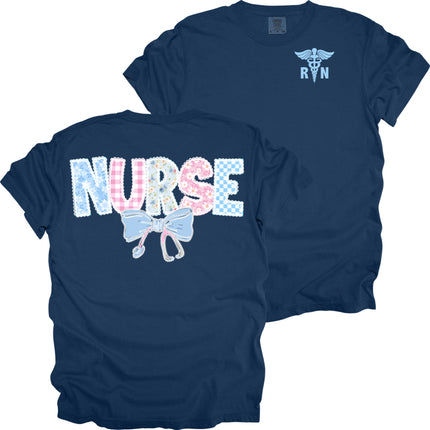 Pastel Nurse with RN Caduceus  - Comfort Colors T-Shirt